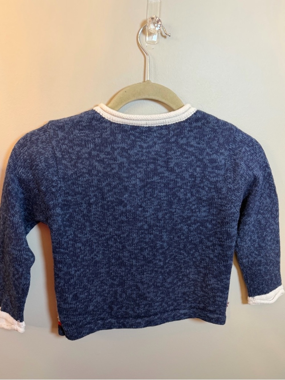 Tiara Girls Kids Festive Snowman Zip Front Cardigan Sweater - Navy Blue - Picture 6 of 6